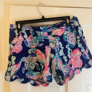 Lilly Pulitzer Blue and Pink High Waist Shorts